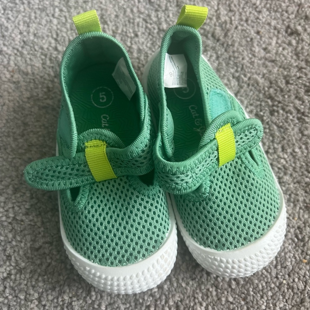 Green Kids Shoes with Velcro Strap